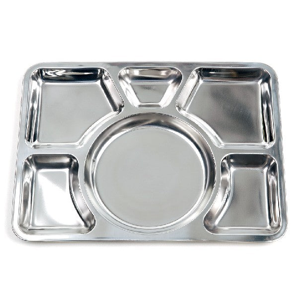 RVS bord met 6 vakken