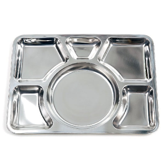 RVS bord met 6 vakken